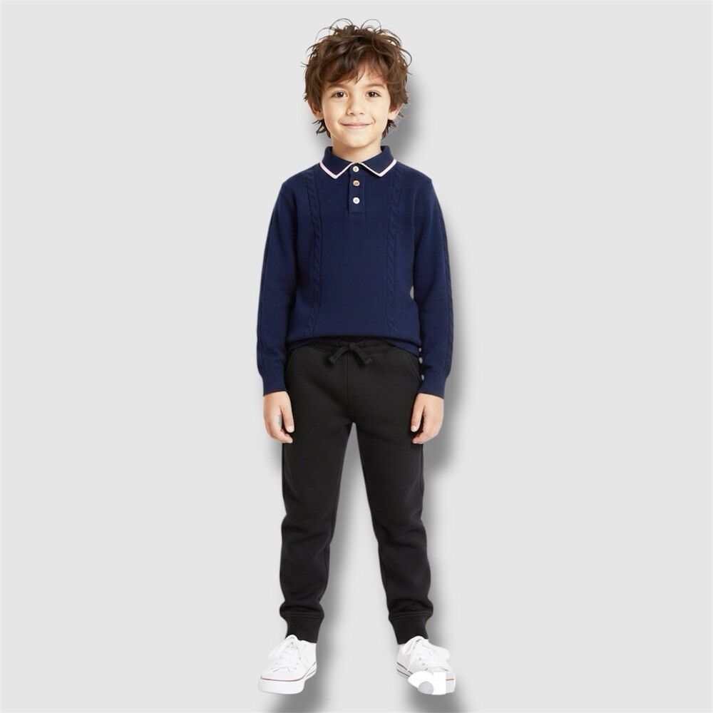 Fleece Jogger Pants Size M 8 Years Sweatpants Black NWT - Picture 16 of 16